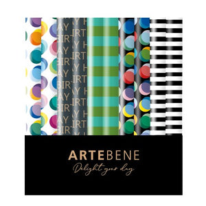 נייר אריזה פסים בעיצובים שונים 70*200 ס״מ - ARTEBENE