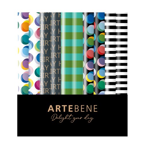 נייר אריזה פסים בעיצובים שונים 70*200 ס״מ - ARTEBENE