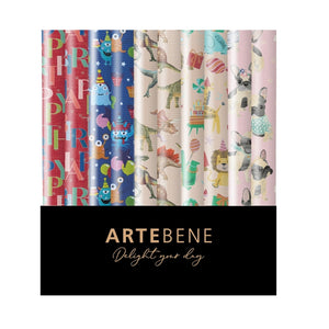 נייר אריזה חיות בעיצובים שונים 70*200 ס״מ - ARTEBENE