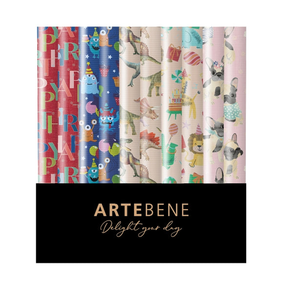 נייר אריזה חיות בעיצובים שונים 70*200 ס״מ - ARTEBENE