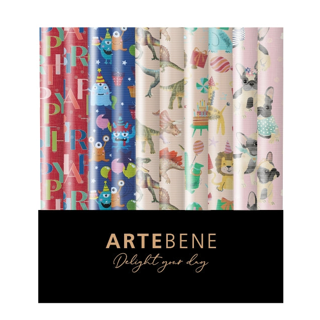 נייר אריזה חיות בעיצובים שונים 70*200 ס״מ - ARTEBENE