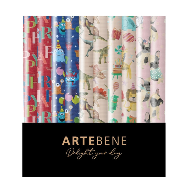 נייר אריזה חיות בעיצובים שונים 70*200 ס״מ - ARTEBENE