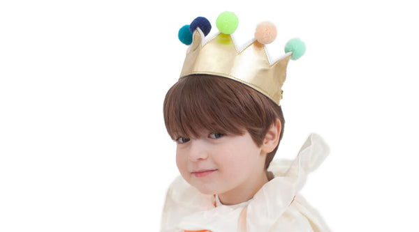 כתר זהב עם פונפונים - meri meri