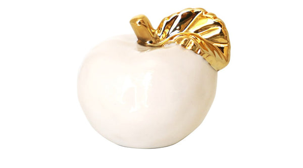 תפוח קרמיקה גדול לבן