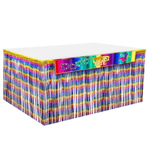 חצאית לשולחן עם כרזה פורים שמח