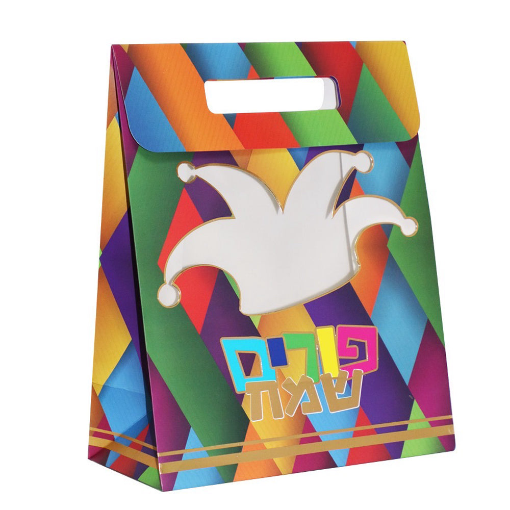 שקית קרטון  + חלון בצורת כובע ליצן