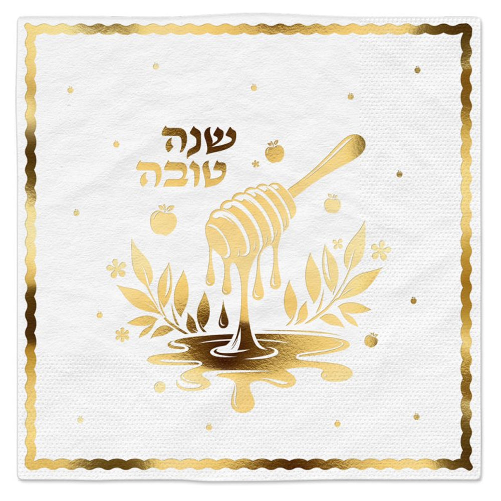 מפית שנה טובה הדפס בצבע זהב