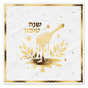 מפית שנה טובה הדפס בצבע זהב