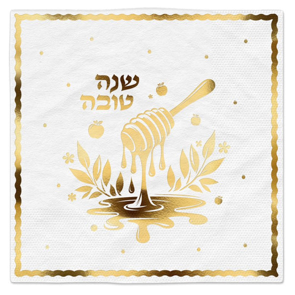 מפית שנה טובה הדפס בצבע זהב