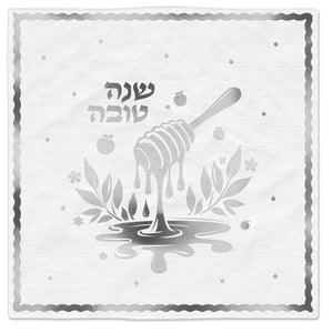 מפית שנה טובה הדפס בצבע כסף