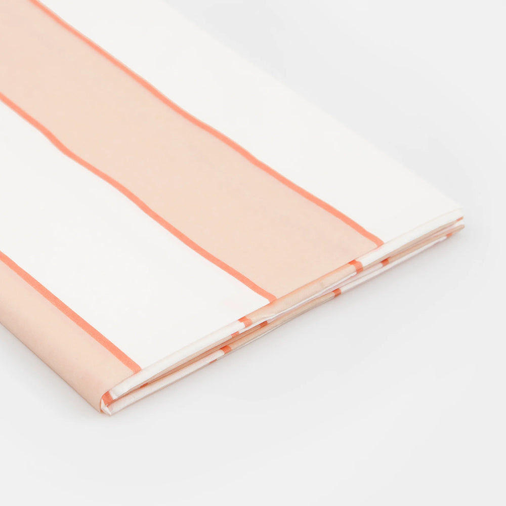 meri meri מפת נייר פסים צבע אפרסק