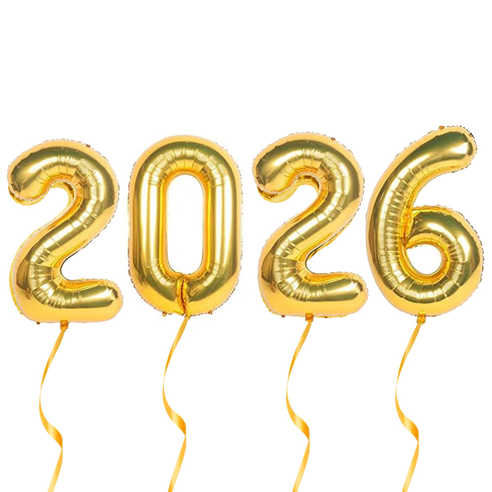 בלוני מיילר זהב 2026 – 80 ס״מ (לניפוח עצמי)