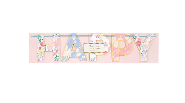 גרלנדת פרחים happy birthday - meri meri