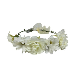 זר לראש לבן שמנת