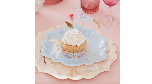 צלחת נסיכות עם שוליים מעוטרים - meri meri