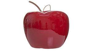 תפוח אדום ענק מקרמיקה עם עלה זהב