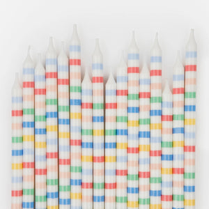 נרות פסים צבעי פסטל  Meri Meri