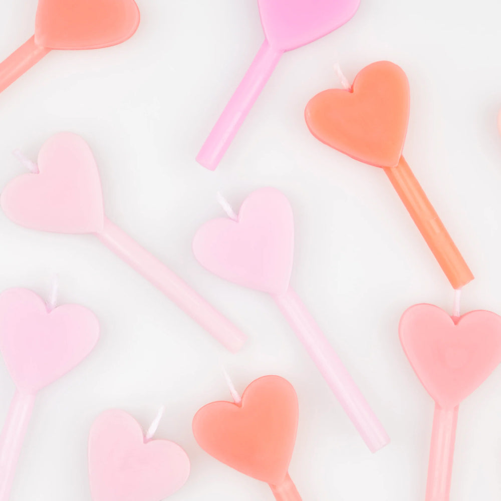 נרות לבבות ורודים- Meri Meri