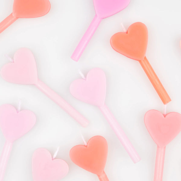 נרות לבבות ורודים- Meri Meri