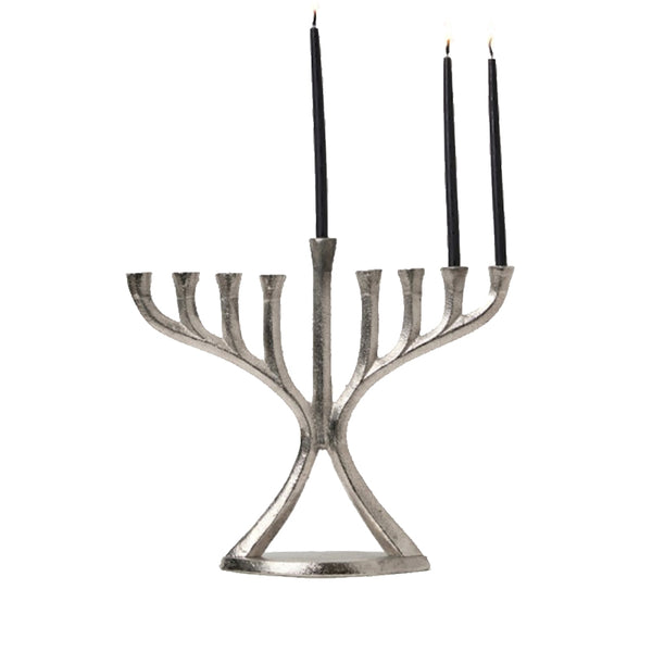 חנוכיה כסף מעוצבת 22סמ