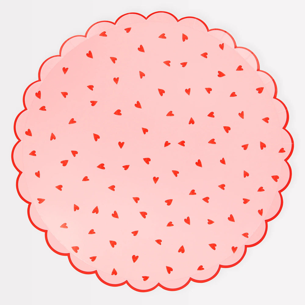 צלחות לבבות- גדולות- Meri Meri