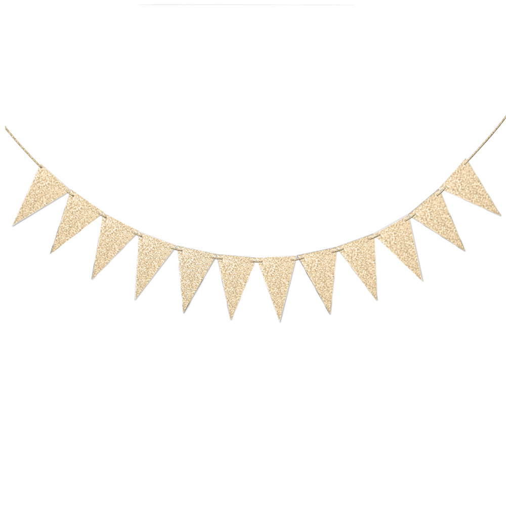 דגלונים משולשים זהב נוצץ