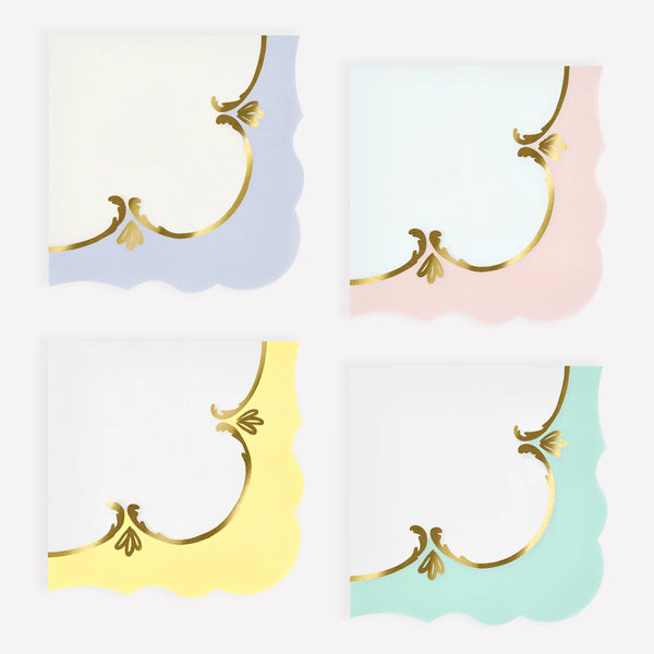 מפיות נייר קטנות פסטל זהב Meri Meri