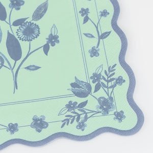 מפיות נייר קטנות פסטל ואיורים בוטניים  Meri Meri