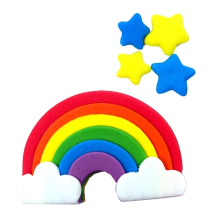 קישוט בצק סוכר - קשת בענן