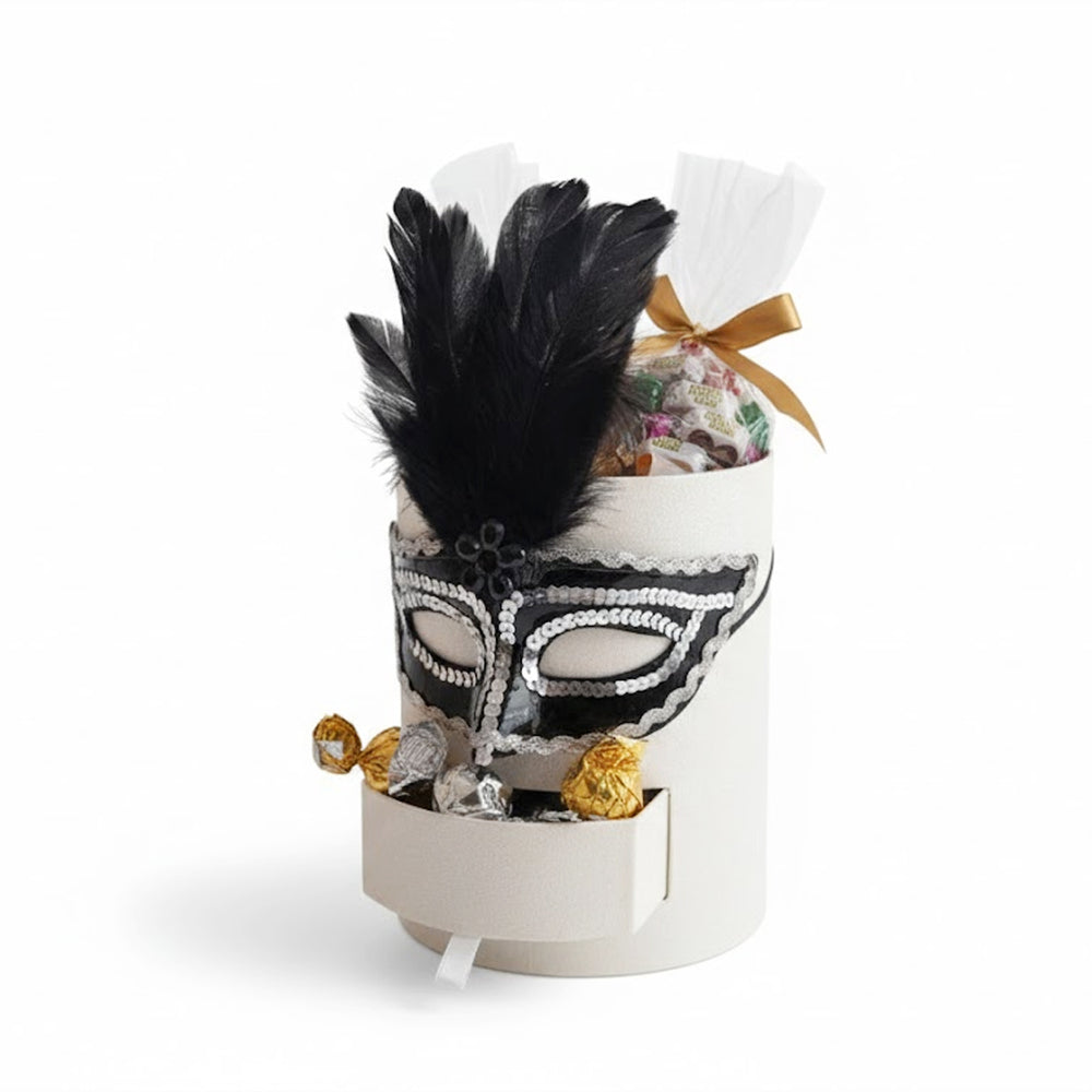 קופסאת נצנצים לבנה עם מגירה