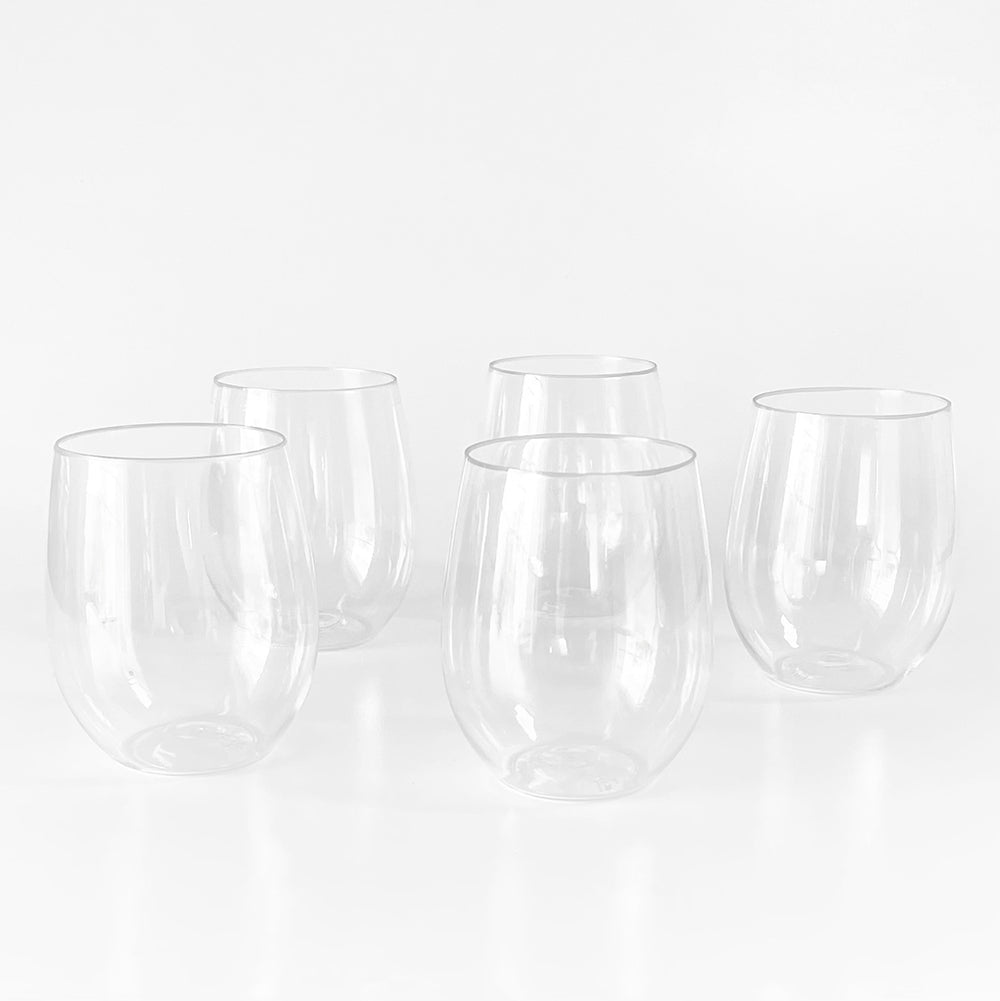 5 כוס יין שקופה יוקרתיות ללא רגל