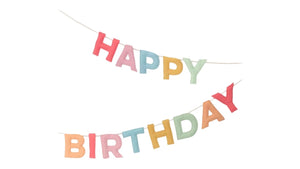 ‫שרשרת בד HAPPY BIRTHDAY צבעי פסטל | MERI MERI