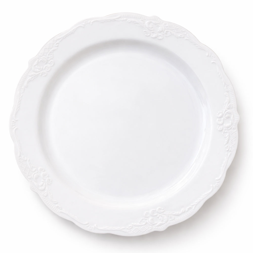 צלחות וינטאג׳ לבנות גדולות