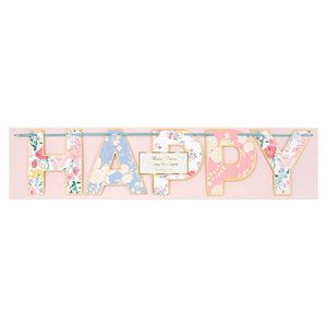 גרילנדת יום הולדת Happy Birthday פרחוני- meri meri