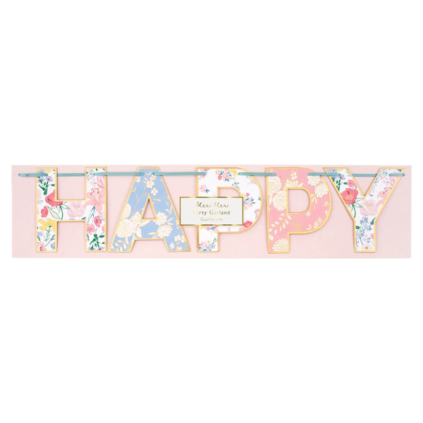 גרילנדת יום הולדת Happy Birthday פרחוני- meri meri