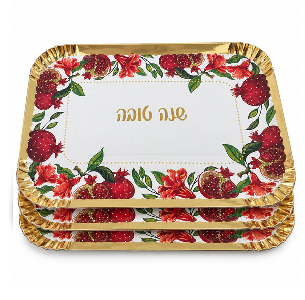 3 מגשי רימון מהודר מלבני לעיצוב שולחן חג