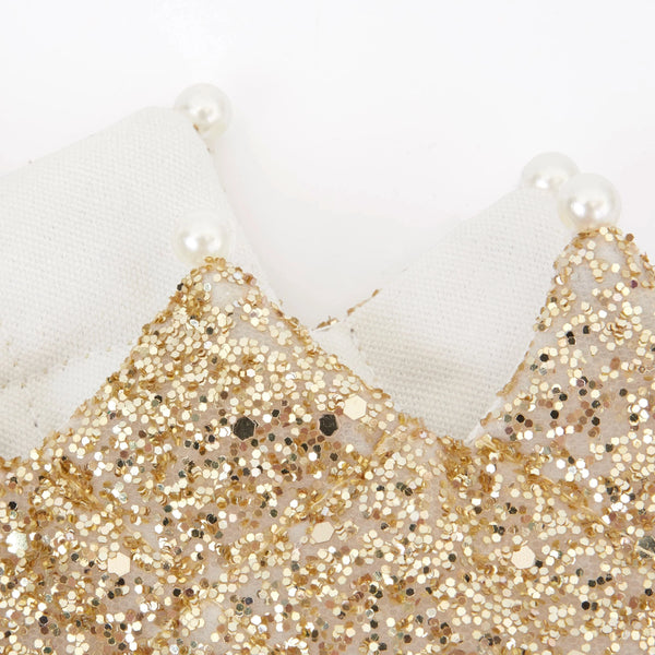 כתר זהב מנצנץ עם פנינים - Meri Meri