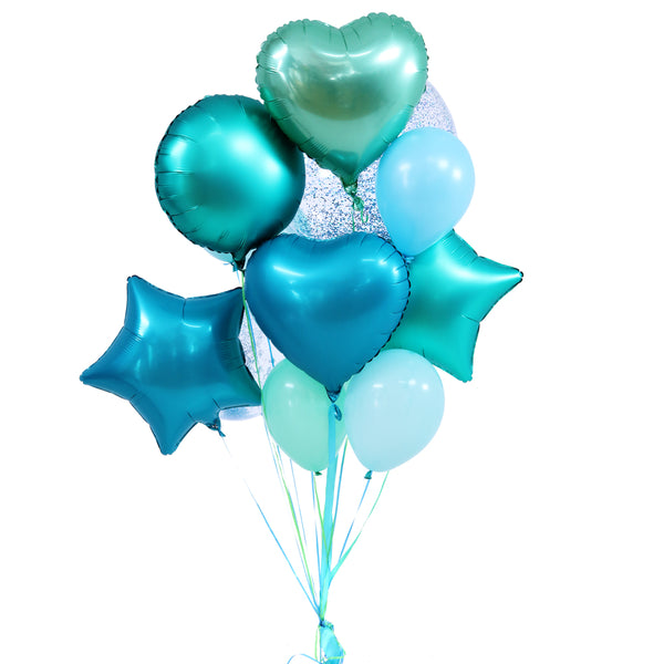 זר בלונים טורקיז