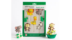 קישוט בצק סוכר - חיות על קיסם