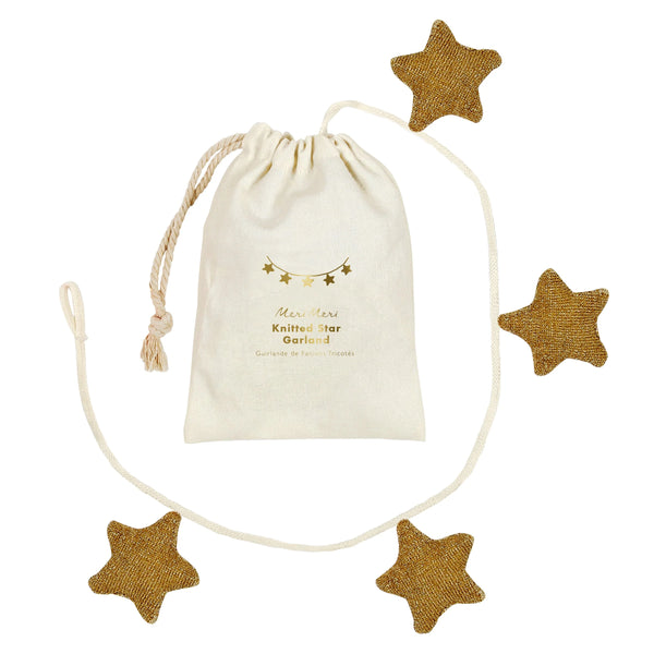 גרילנדת כוכבים סרוגים עם נגיעות זהב מרי מרי
