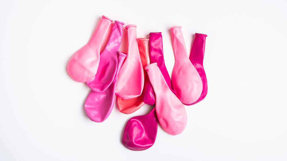 עשיריית בלונים בגווני ורוד - לניפוח עצמי