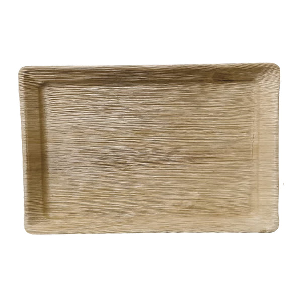 חמישה מגשים מלבנים מתכלים מעלי דקל