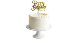 טופר לעוגה מובלט Happy Birthday
