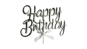 טופר לעוגה מובלט Happy Birthday