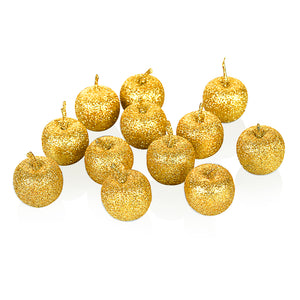 12 תפוחים זהב נצנצים לקישוט