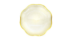 צלחות פטל קטנות זהב נוצץ עם שוליים זהב