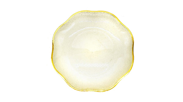 צלחות פטל קטנות זהב נוצץ עם שוליים זהב