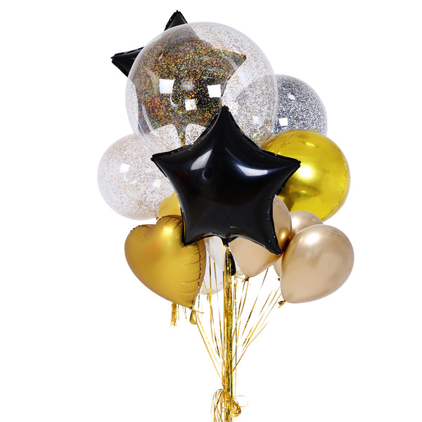 זר בלונים זהב שחור