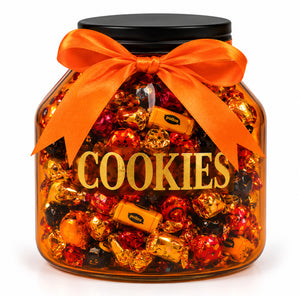צנצנת זכוכית עם כיתוב בזהב COOKIES