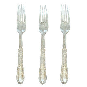 10 מזלגות וינטג' שקופות עם נצנצים